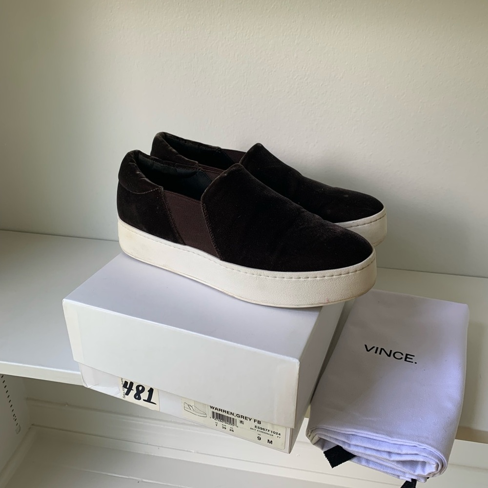 Vince Warren Velvet Platform Sneakers